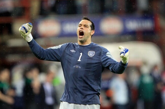 David Forde celebrates