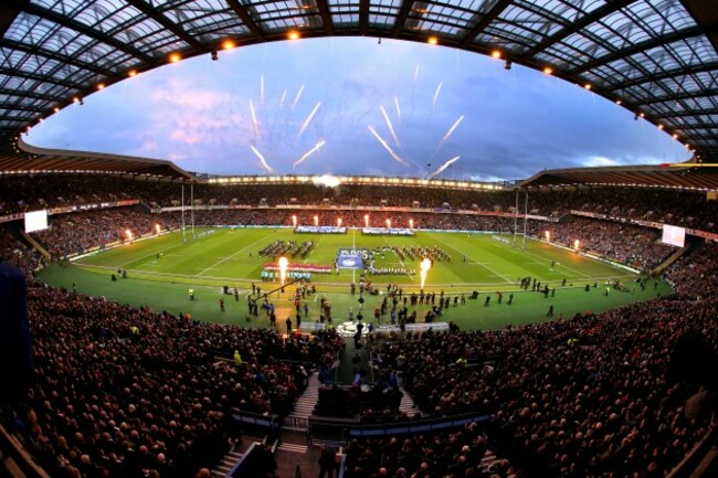 Scotland arrive out for the start of the game