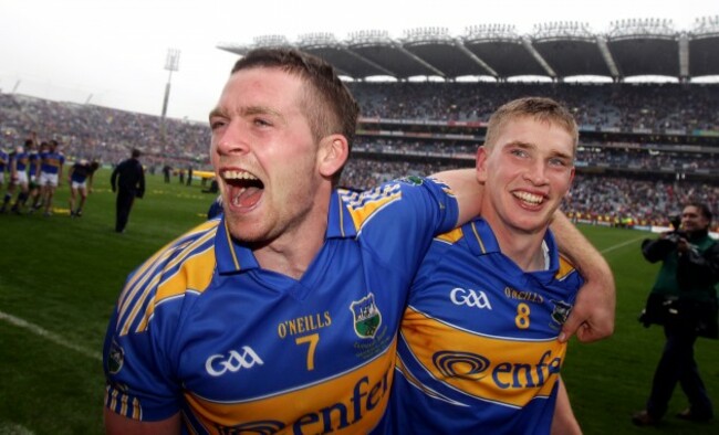 Padraic Maher and Brendan Maher celebrate