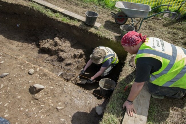 Investigating the ditch in Trench 1