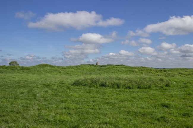 The earthworks showing banks and ditches of the visible monument