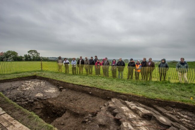 A tour group visiting the site