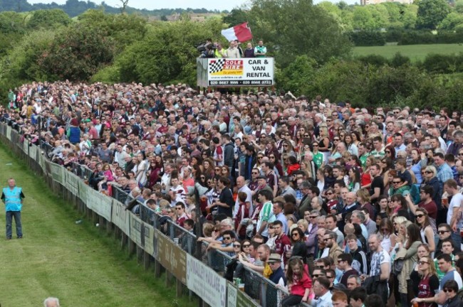 General view of the large attendance at the game