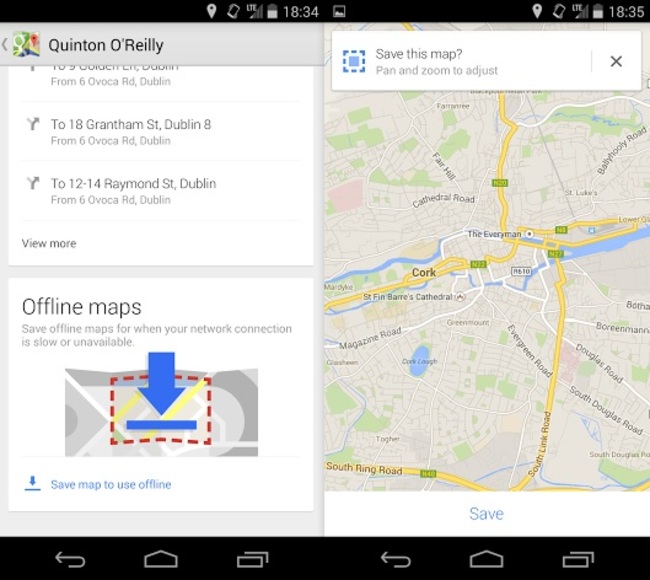 Google Maps save map