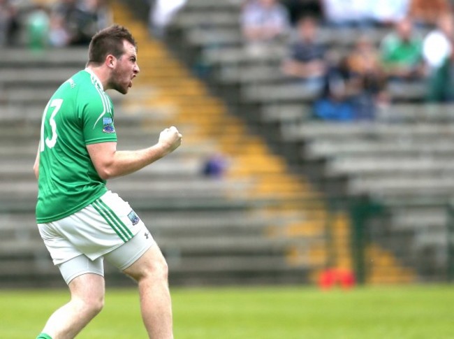 Sean Quigley celebrates after scoring a goal