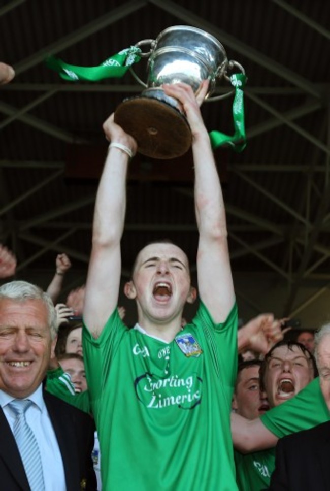 Limerick's Richard English lifts the cup