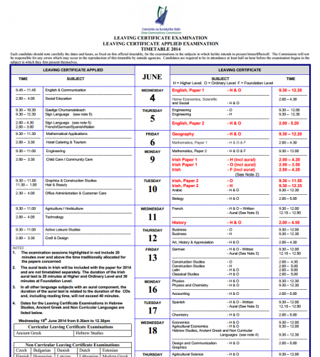 timetable