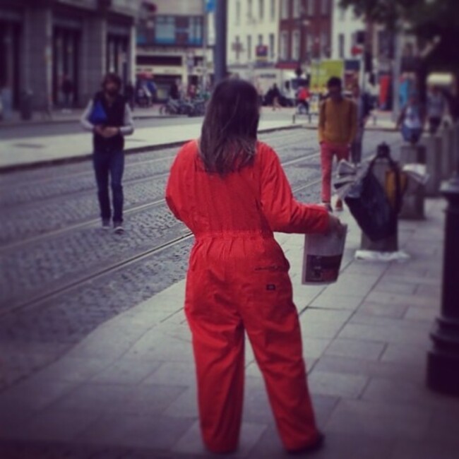 Love this. Metro Herald lads wearing jump suits for #orangeisthenewblack season 2 on #Netflix today. #oitnb