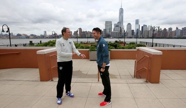 Martin O'Neill with Robbie Keane