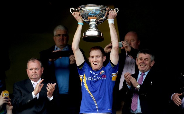 Martin Coyle lifts The Lory Meagher Cup