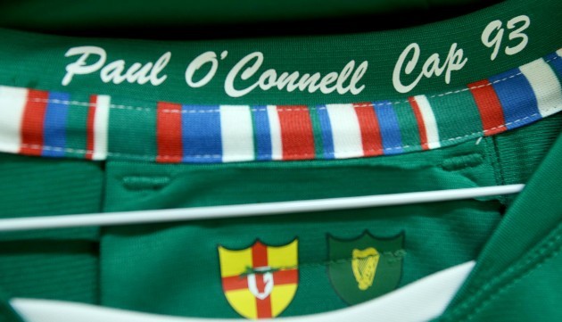 General view of Paul O'Connell's jersey