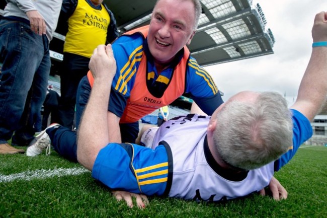 Frank Browne celebrates at the final whistle