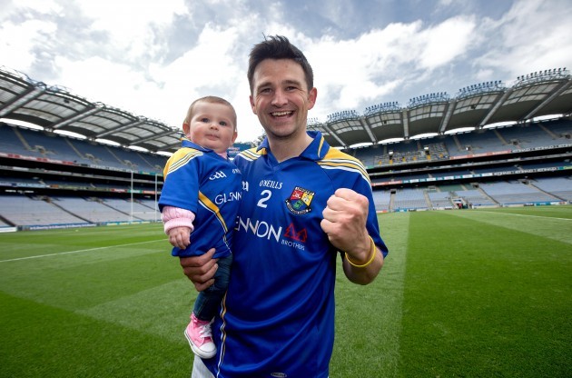 Conor Egan celebrates with his daughter Elaine