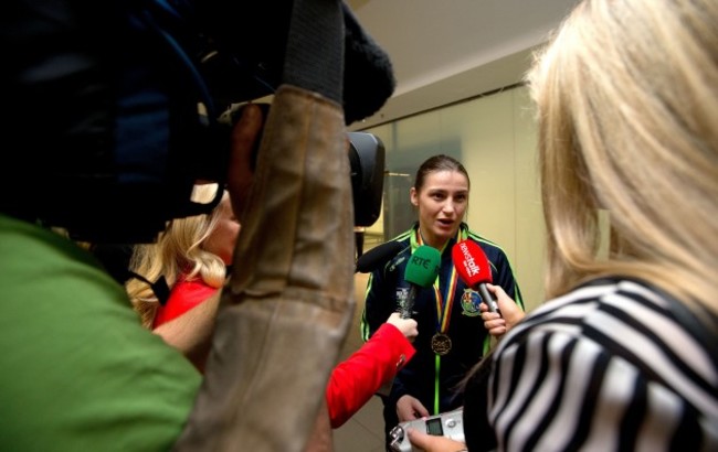 Katie Taylor is interviewed