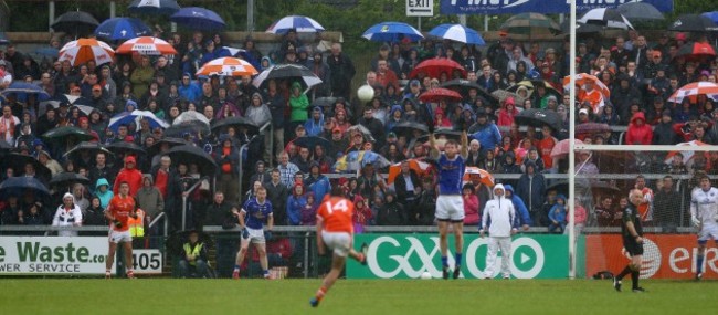 Fans get soaked during the game