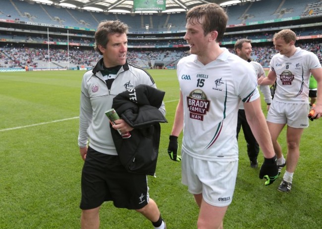 Jason Ryan talks to Paddy Brophy after the game