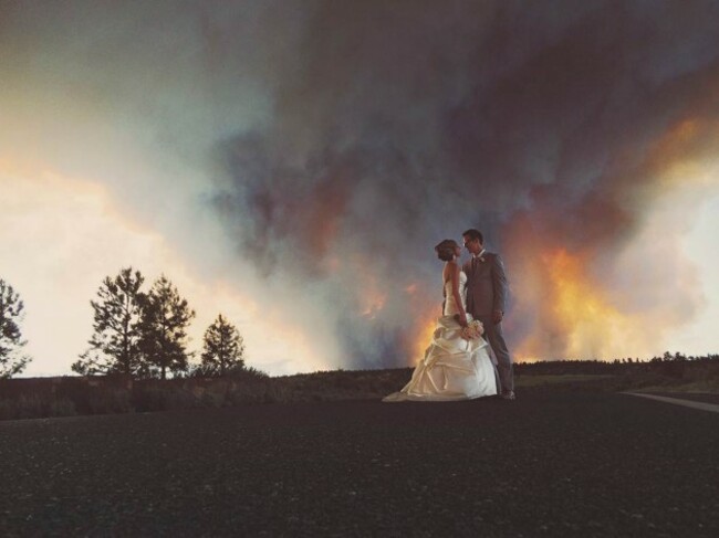 Wildfire Wedding Photo