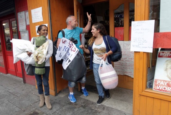 Paris Bakery Ends Sit In. Pictured are f