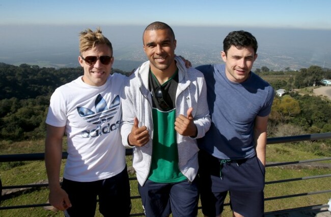 Ian Madigan, Simon Zebo and Felix Jones in Sol San Javier Tucuman