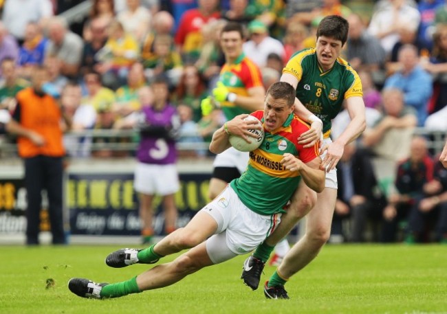 Brendan Murphy is tackled by Conor Gillespie