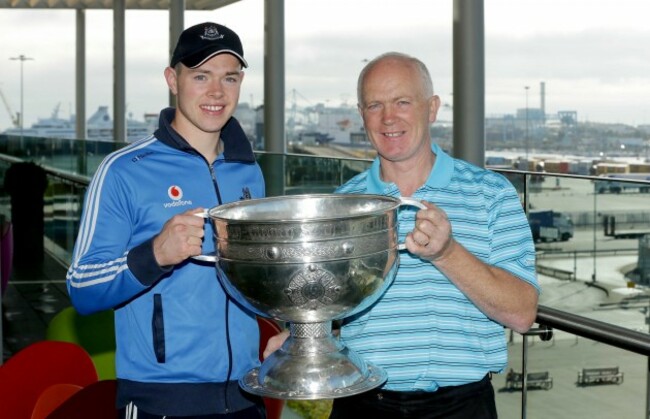 Dean Rock celebrates with his father Barney Rock