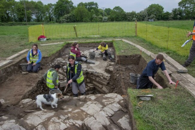 Tlachtga Image 4 a visitor checks Trench 2 for animal bones Neil Jackman