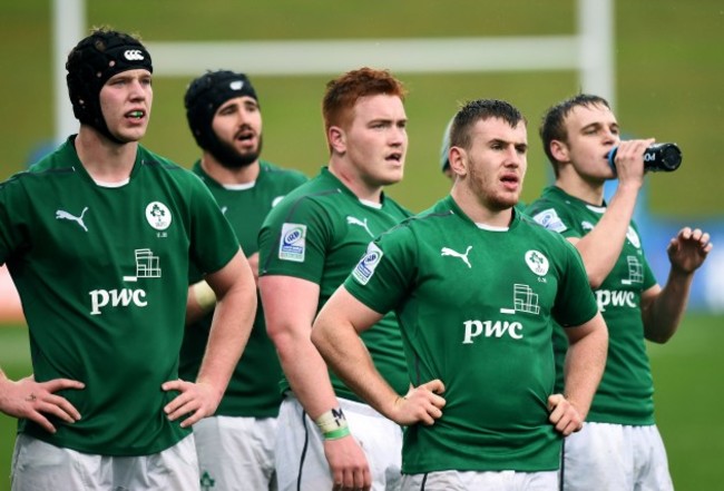 Ireland players wait for a referee decision 10/6/2014