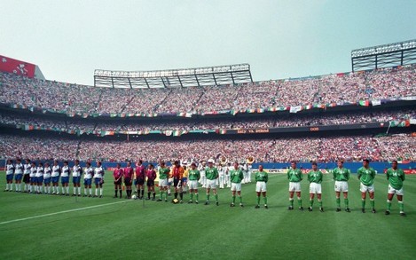 Inside the abandoned and then repurposed Giants Stadium, the venue where  Ireland beat Italy at the USA 1994 World Cup