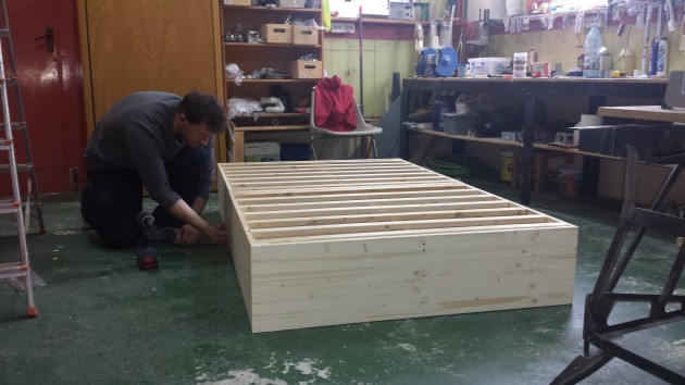 Our woodwork teacher, Kevin, makes a bed for the centre