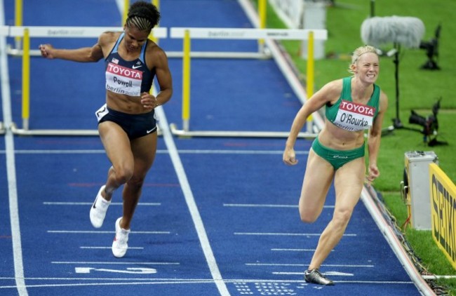 Derval O'Rourke crosses the line in 4th position