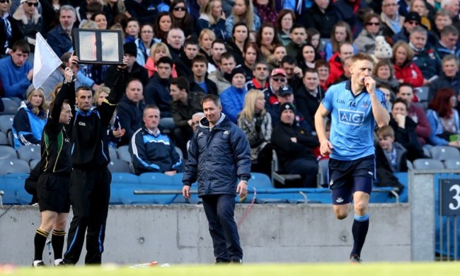 Jim Gavin introduces Eoghan O'Gara as a first half sub