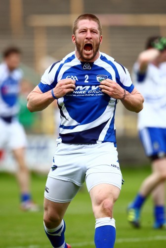 Cahir Healy celebrates at the final whistle