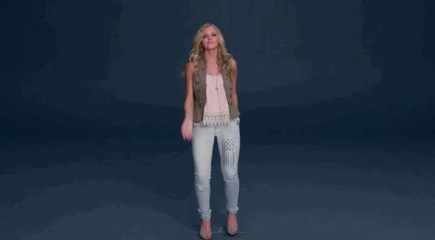 blonde woman running like a girl