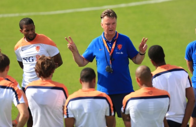 Soccer - FIFA World Cup 2014 - Round of Sixteen - Netherlands v Mexico - Netherlands Training Session - Estadio Jose Bastos Padilha