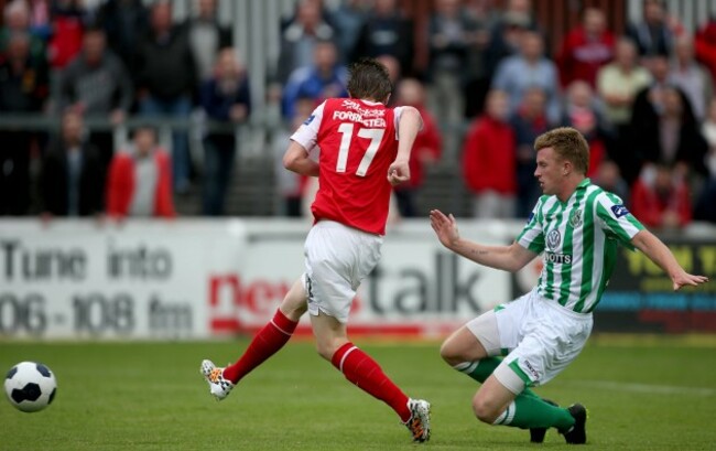 Christopher Forrester scores a goal