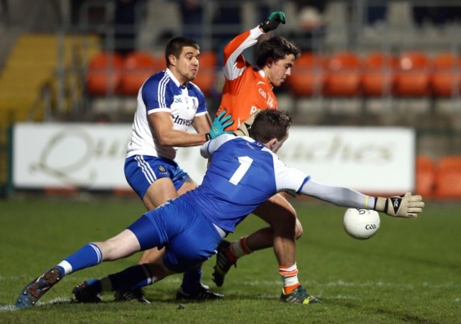 Stephen Campbell with Rory Beggan and Drew Wylie