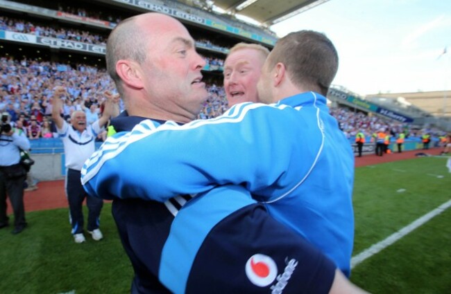 Anthony Daly celebrates at the final whistle