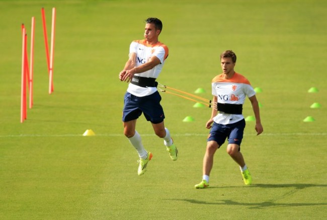 Soccer - FIFA World Cup 2014 - Quarter Final - Netherlands v Costa Rica - Netherlands Training - Estadio Jose Bastos Padilh