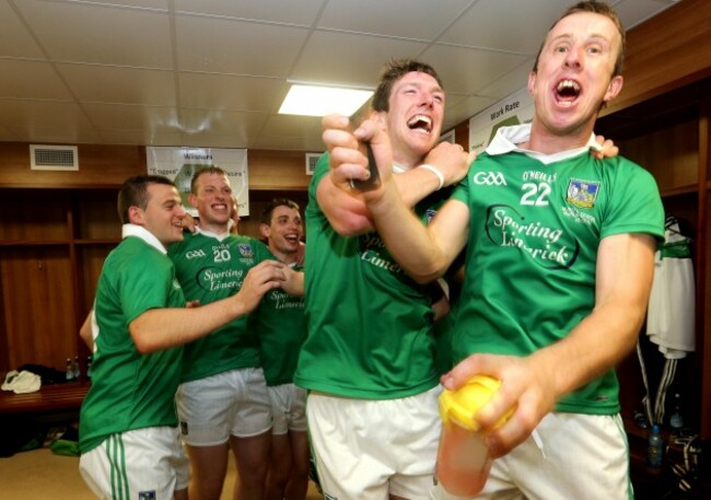 Seamus Hickey and Niall Moran celebrate