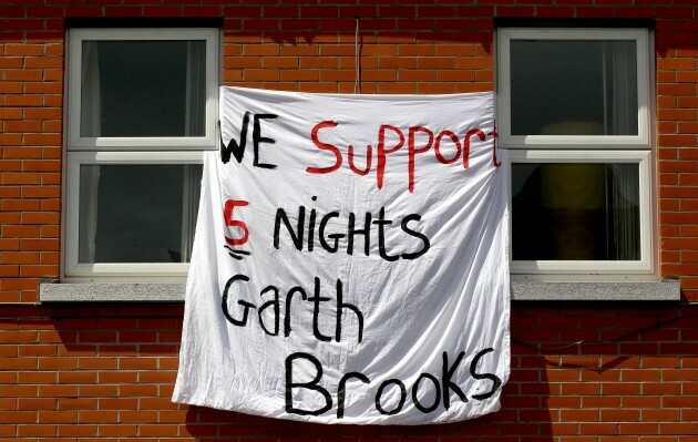 Signage in support of the Garth Brooks gigs