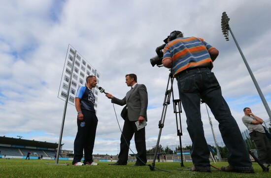 Micheal O Domhnaill interviewing manager Joe Fortune