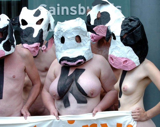 Naked Sainsbury's Protest