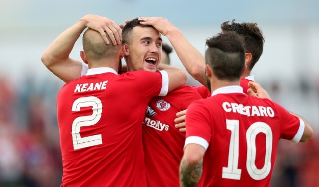 Aaron Greene celebrates scoring his sides second goal