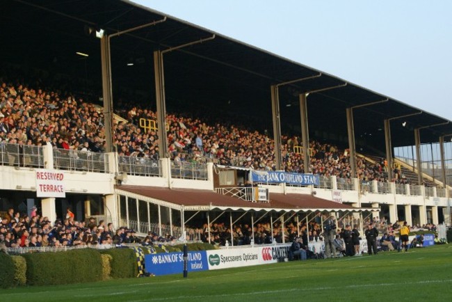 General view of the fans at the RDS