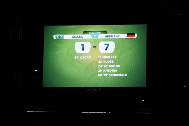 Soccer - FIFA World Cup 2014 - Semi Final - Brazil v Germany - Estadio Mineirao