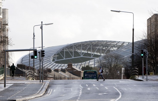 General view of the Aviva stadium ahead of today's game
