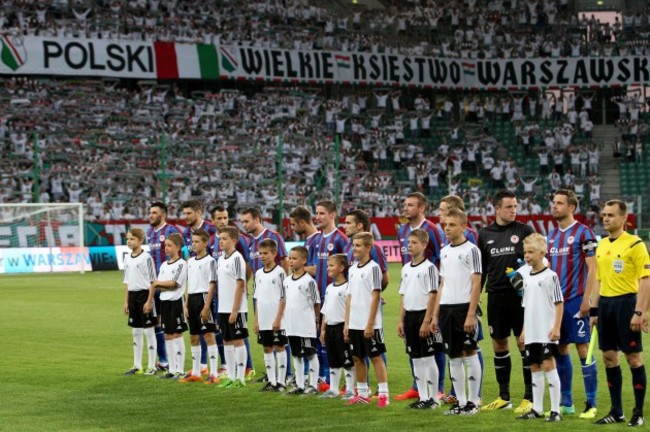 The St. Pat's players line up before the game 16/7/2014