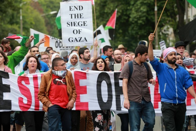 Pro-Gaza protest at Israeli Embassy. M