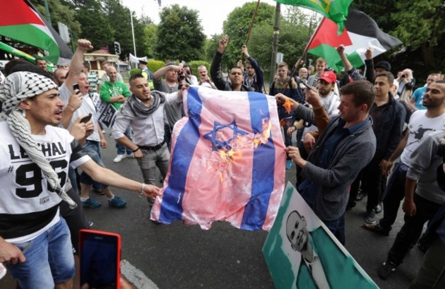 Pro-Gaza protest at Israeli Embassy. A