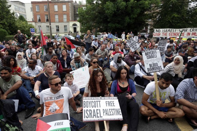 Pro-Gaza protest at Israeli Embassy. M